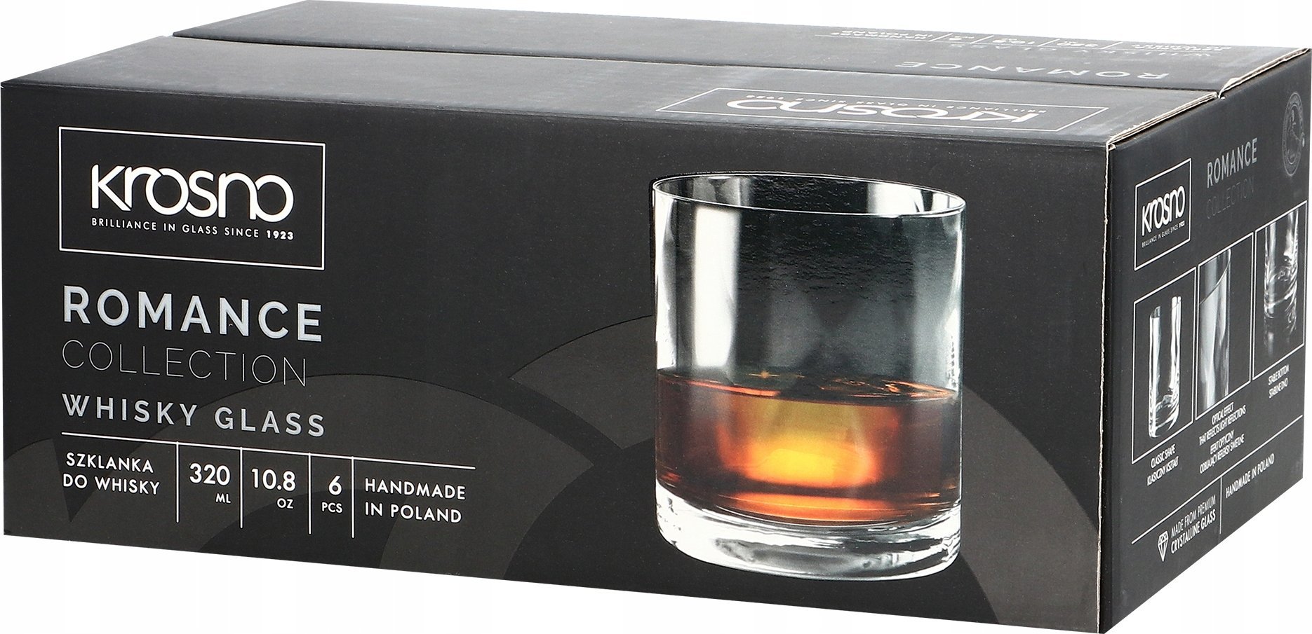 Krosno Szklanki do whisky Romance KROSNO 6szt 320 ml