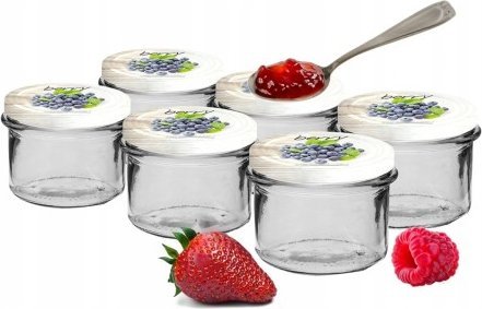 Browin Słoik na dżemy z kolorową zakrętką 6 szt 235 ml