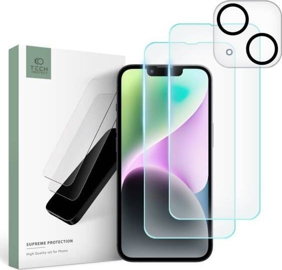 Tech-Protect SZKŁO HARTOWANE TECH-PROTECT SUPREME SET IPHONE 14 CLEAR