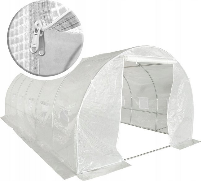 kontrast Tunel ogrodowy duży szklarnia ze stelażem 600 x 300 x 200 cm 18m2 biała