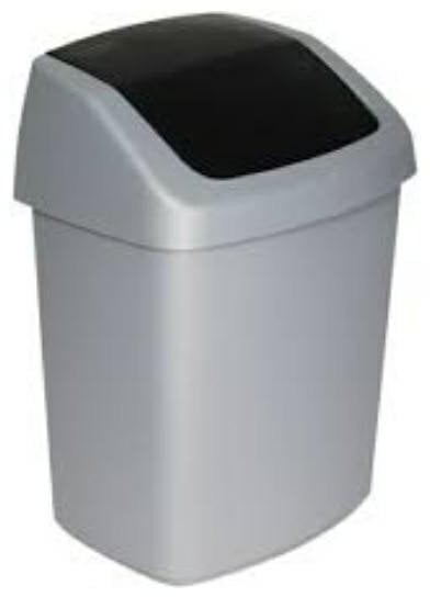 Atkritumu spainis Swing Top 25L 34 6x27 8x51 1cm tumsi peleka/sudraba 3253923986631