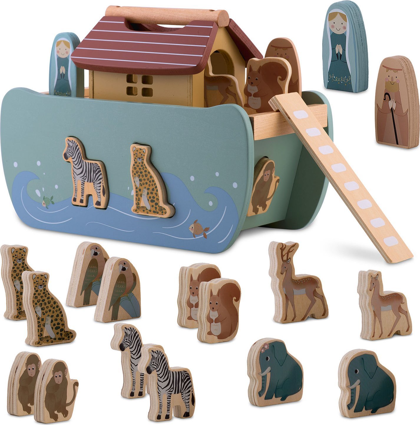 Drewniana Arka Noego ze zwierzątkami NK-862 Nukido