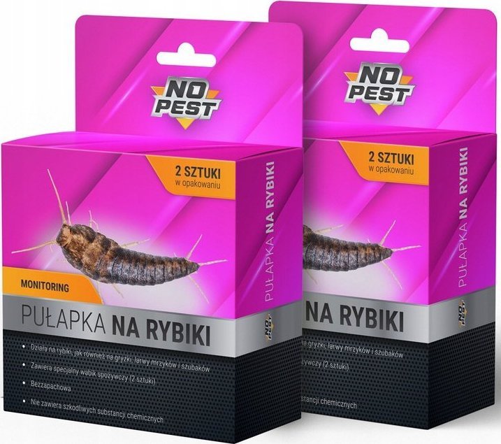 NO PEST Lep na Rybiki i Srebrzyki 4 szt Pułapka Lepowa Środek Sposób Pułapka na Rybiki Cukrowe Srebrzyki