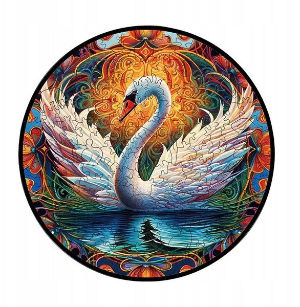 Drewniane puzzle / Wooden Puzzle / Łabędź / / Duży Format A3 / 180 el