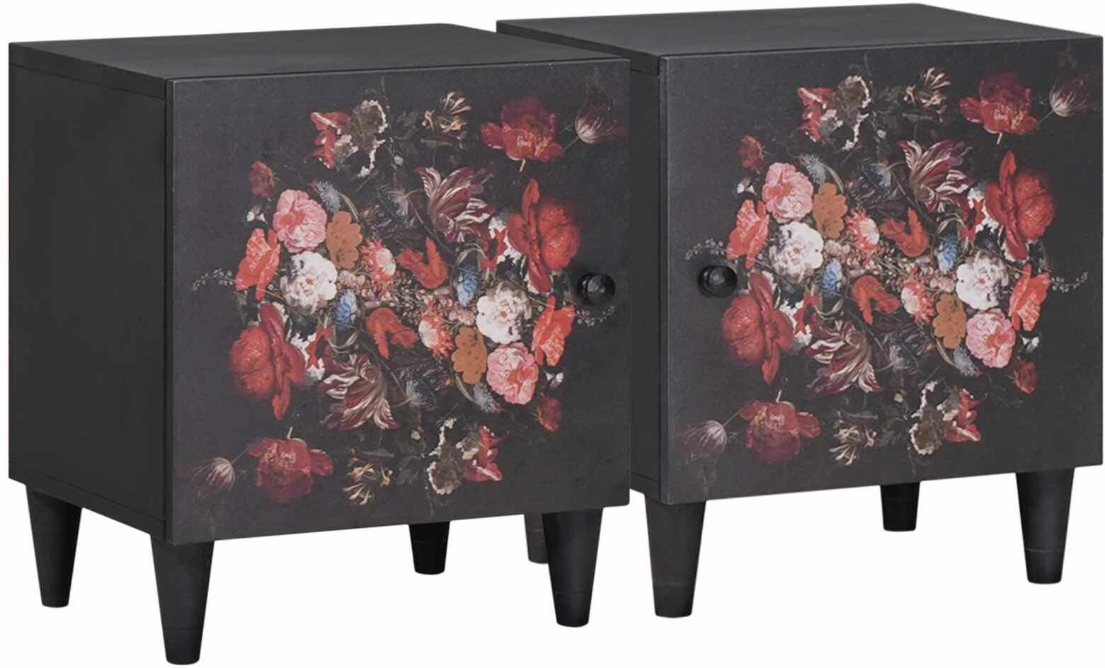 vidaXL Szafka nocna z drzwiami 2 sztuki czarny 40 x 33 x 46 cm