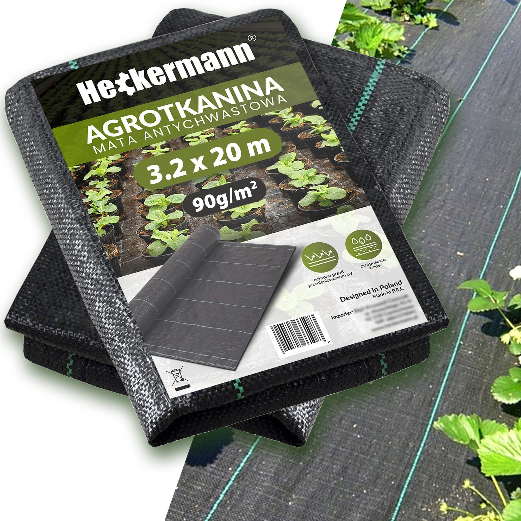 Heckermann Agrotkanina Heckermann 3,2x20m 90g/m2 Czarna