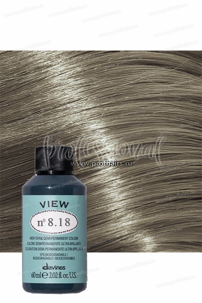 Davines, View, Demi-Permanent Hair Dye, 8.18 , 60 ml For Women