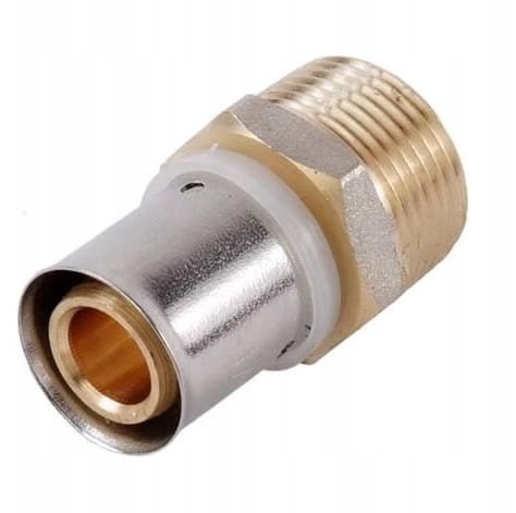 Złączka prosta zaprasowywana 1/2" x 16 x 2 mm gwint zewnętrzny
