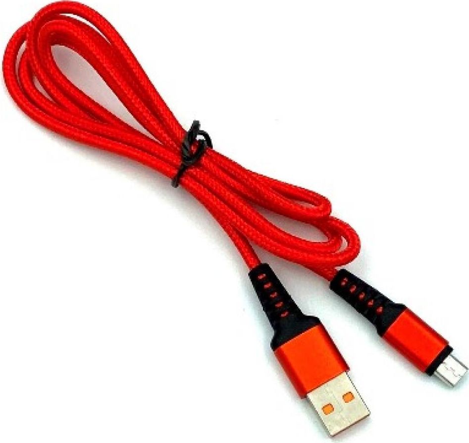 Kabel USB Denmen USB-A - microUSB 1 m Czerwony (29353)