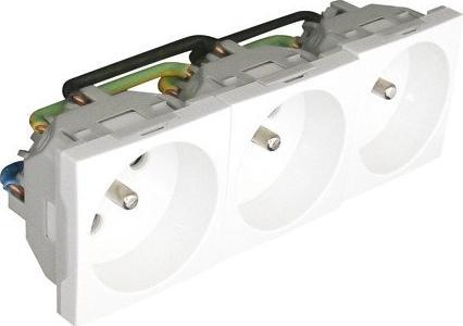 Efapel EFAPEL QUADRO45 GNIAZDO 3-KROTNE SHUCKO Z UZIEMIENIEM CZERWONY 45197 SVM