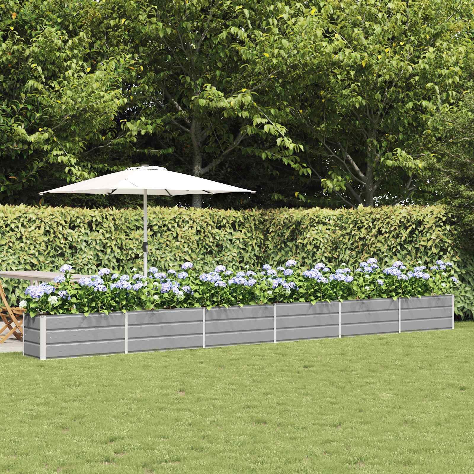 vidaXL Donica Jasnoszary 480 x 50 x 45 cm Stal Galwanizowana