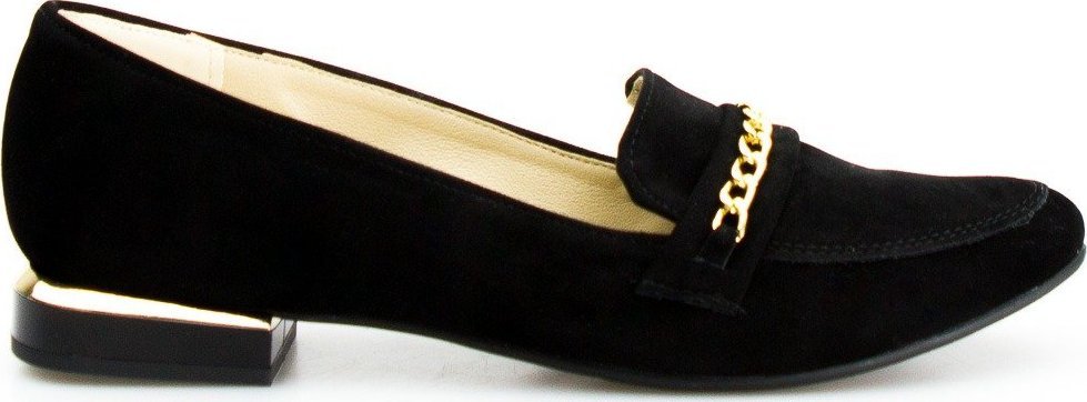 Optimo Mokasyny z łańcuszkiem zamszowe czarne Optimo-36