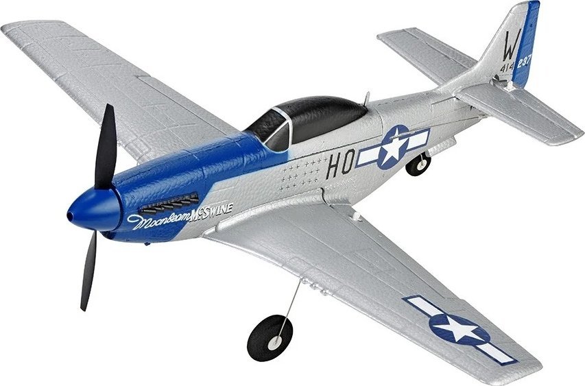 TOP RC Hobby Mini Mustang P51D z systemem stabilizacji TOP-Gyro Idealny dla początkujących 450MM RTF - Niebiesko srebrny - top097B01