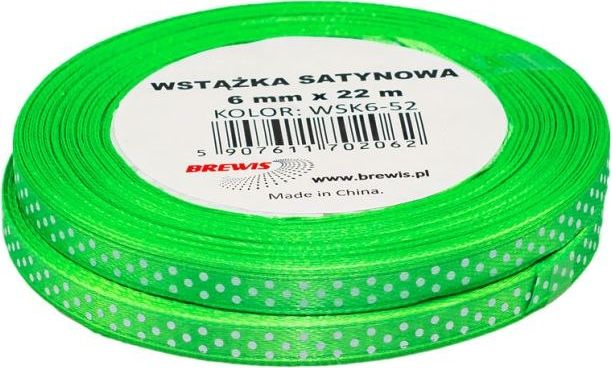 BREWIS Wstążka satynowa BREWIS kropki 6mm WSK6-52 Brewis