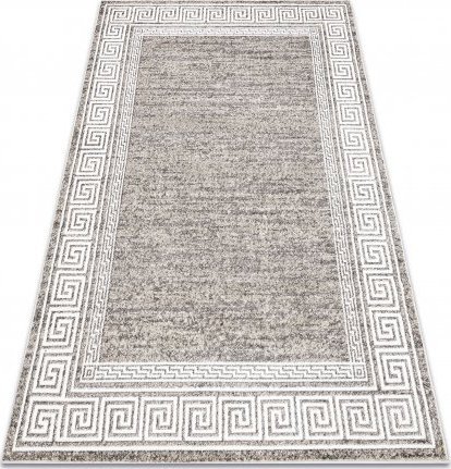 Dywany Łuszczów Dywan MATEO 8033/944 Nowoczesny, grecki, ramka - strukturalny szary / beż, 180x270 cm