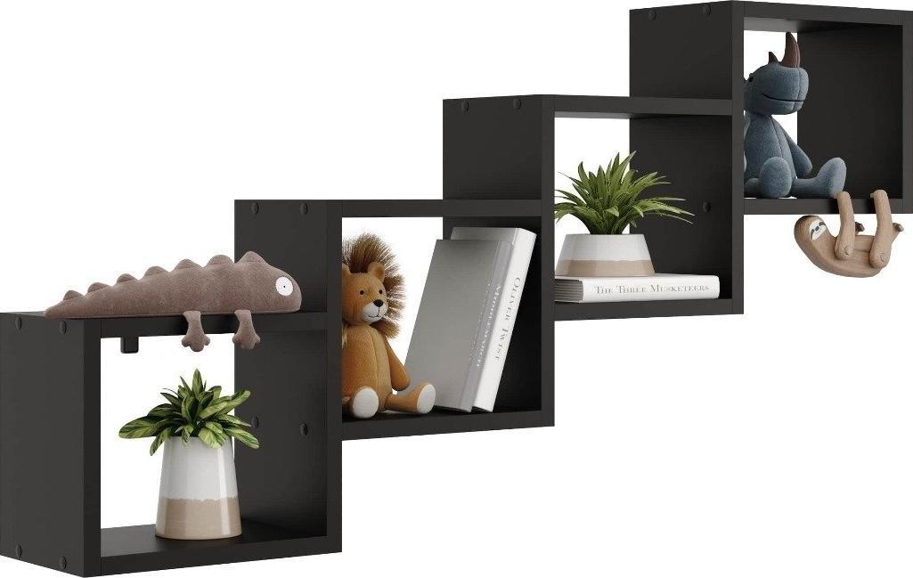 KROKUS Półka ALESIA 3 czarna
