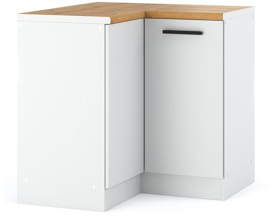 Szafka Kuchenna Stojąca Narożna Z Blatem 90cm Blande Wotan Biały Mat