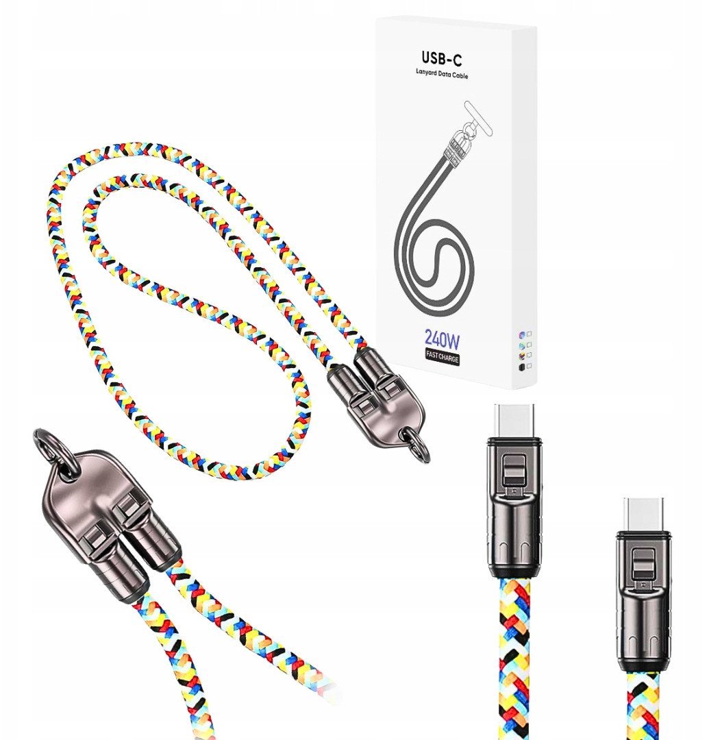 Kabel USB Vega USB-C - USB-C 1.2 m Wielokolorowy (36075)