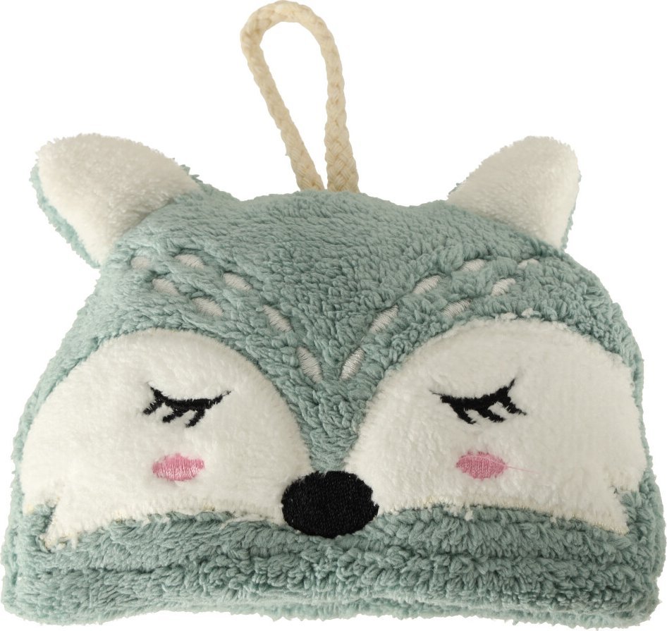 KIK Ręcznik ręczniczek do rąk dla dzieci do przedszkola 42x25cm niebieski lisek