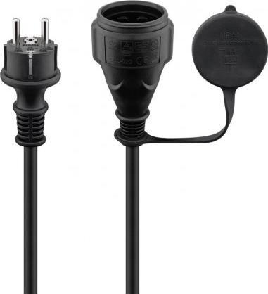 Goobay Kabel sieciowy zewnętrzny 10 m, czarny - Długość kabla 10 m