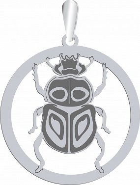 Radziszewska Jewellery Zawieszka Srebrna ze Skarabeuszem 925 na Szczęście Prezent GRAWER GRATIS