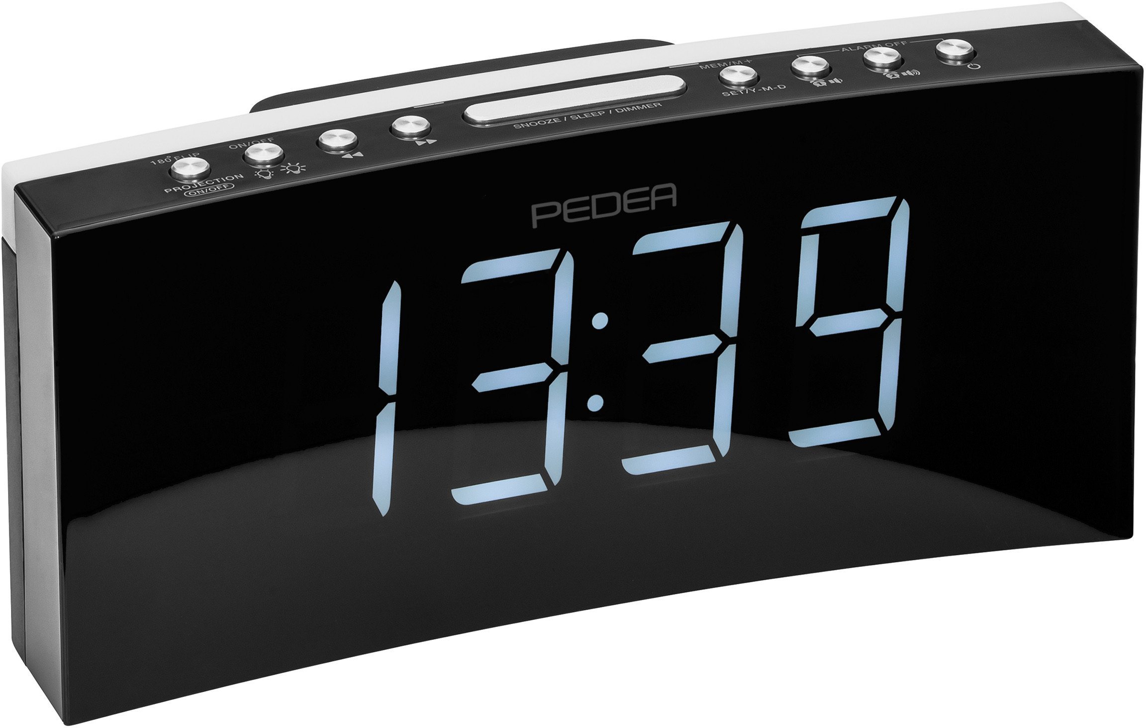 PEDEA FM Radiowecker / Projektionswecker, schwarz