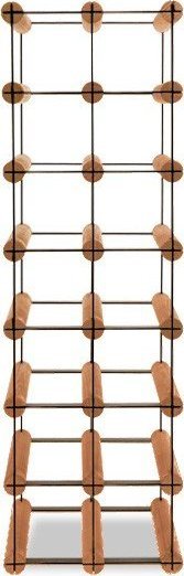 Wamar-Sosenka Regał na wino Stojak na 14 Butelek Szklanych/ PET RW-8/ 2x7 Brązowy Metal + Drewno RW-8-2X7-14_O_BR