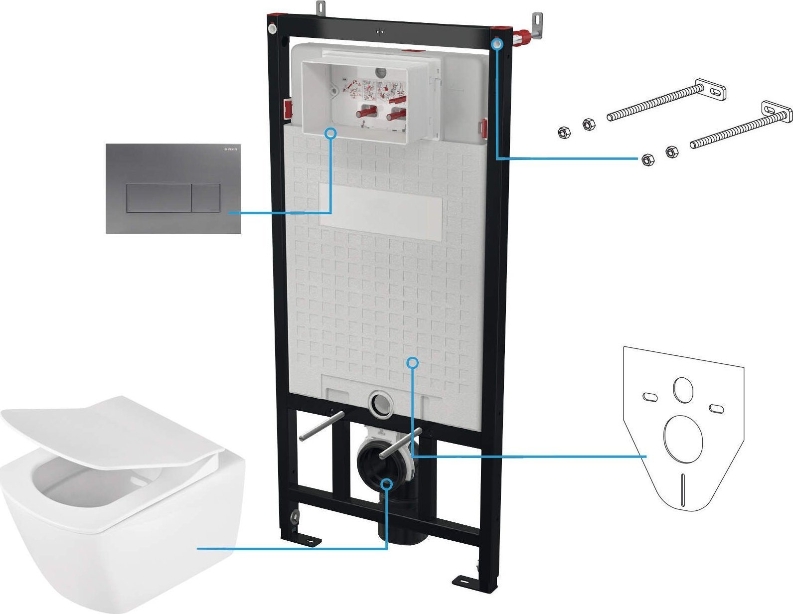 Deante Zestaw WC podtynkowy 6 w 1