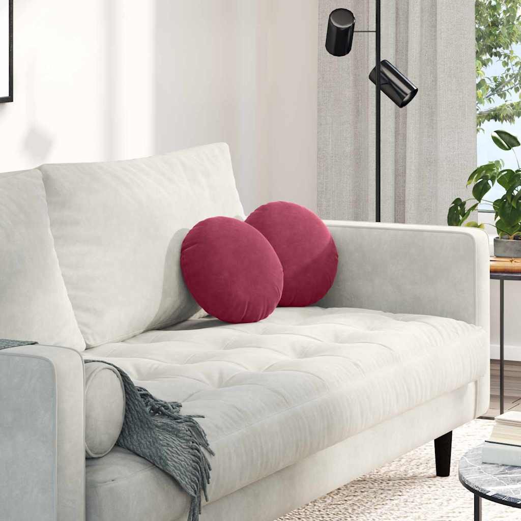 vidaXL Poduszki na siedziska 2 pcs Czerwone wino 40 x 13 cm Aksamit