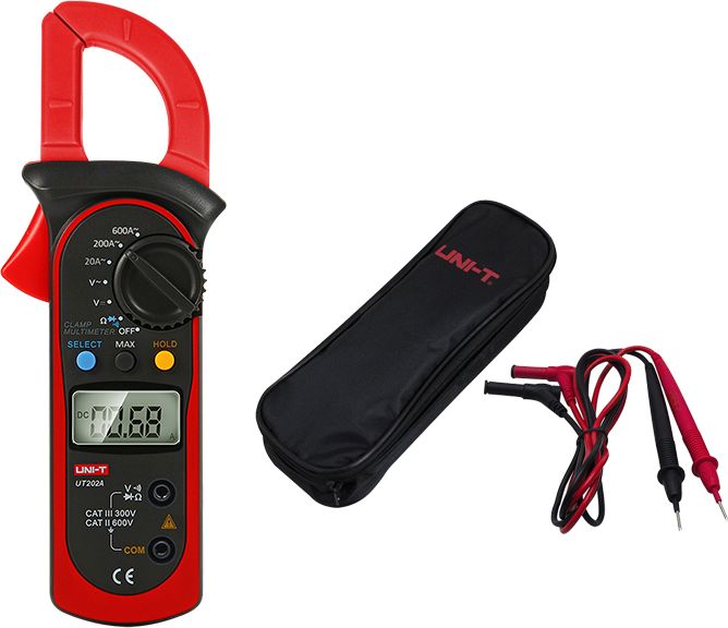 Unit Miernik cyfrowy cęgowy UNi-T UT202A Kable pomiarowe Etui