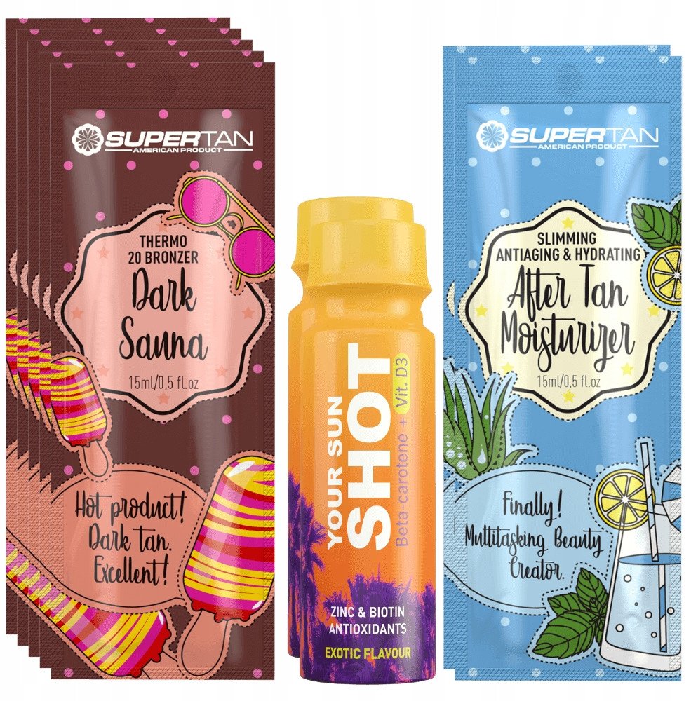 Supertan Dark Sauna 5x 15ml Mocny Bronzer Thermo + Gratisy
