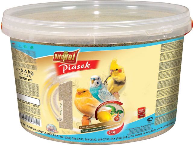 Vitapol PIASEK DLA PTAKÓW CYTRYNOWY-WIADRO 5.4kg