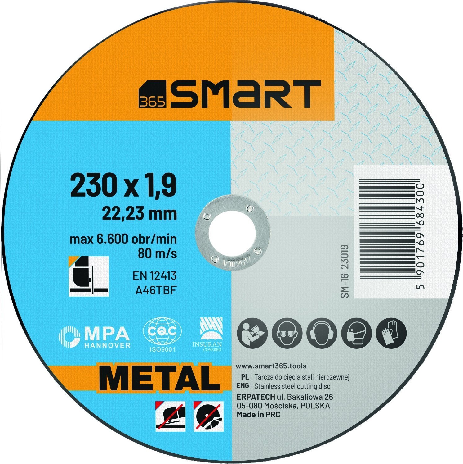 Smart tarcza do cięcia metalu 230x1,9mm smart/25 szt/