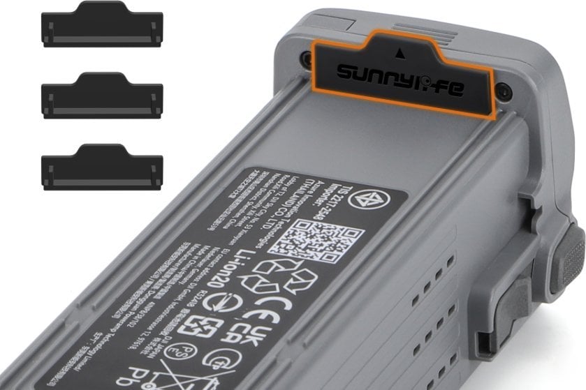 SunnyLife ZAŚLEPKA OCHRONNA DO BATERII AKUMULATORÓW DJI AIR 3 - 3 SZT. CZARNE