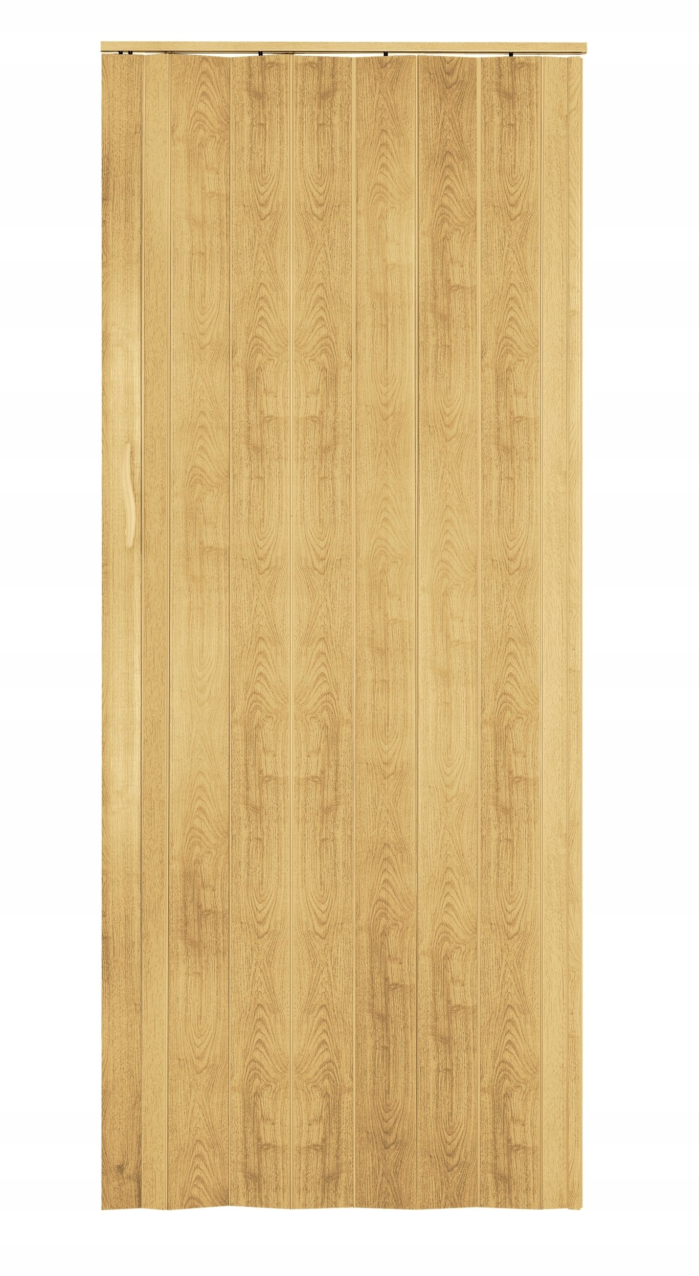 Drzwi harmonijkowe PVC 83x201,5 cm jasny dąb z opcją poszerzenia