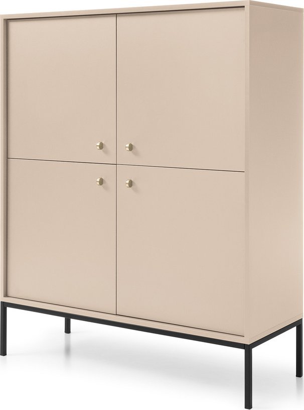 Ravio Czterodrzwiowa komoda Bari K104 w kolorze beżowym