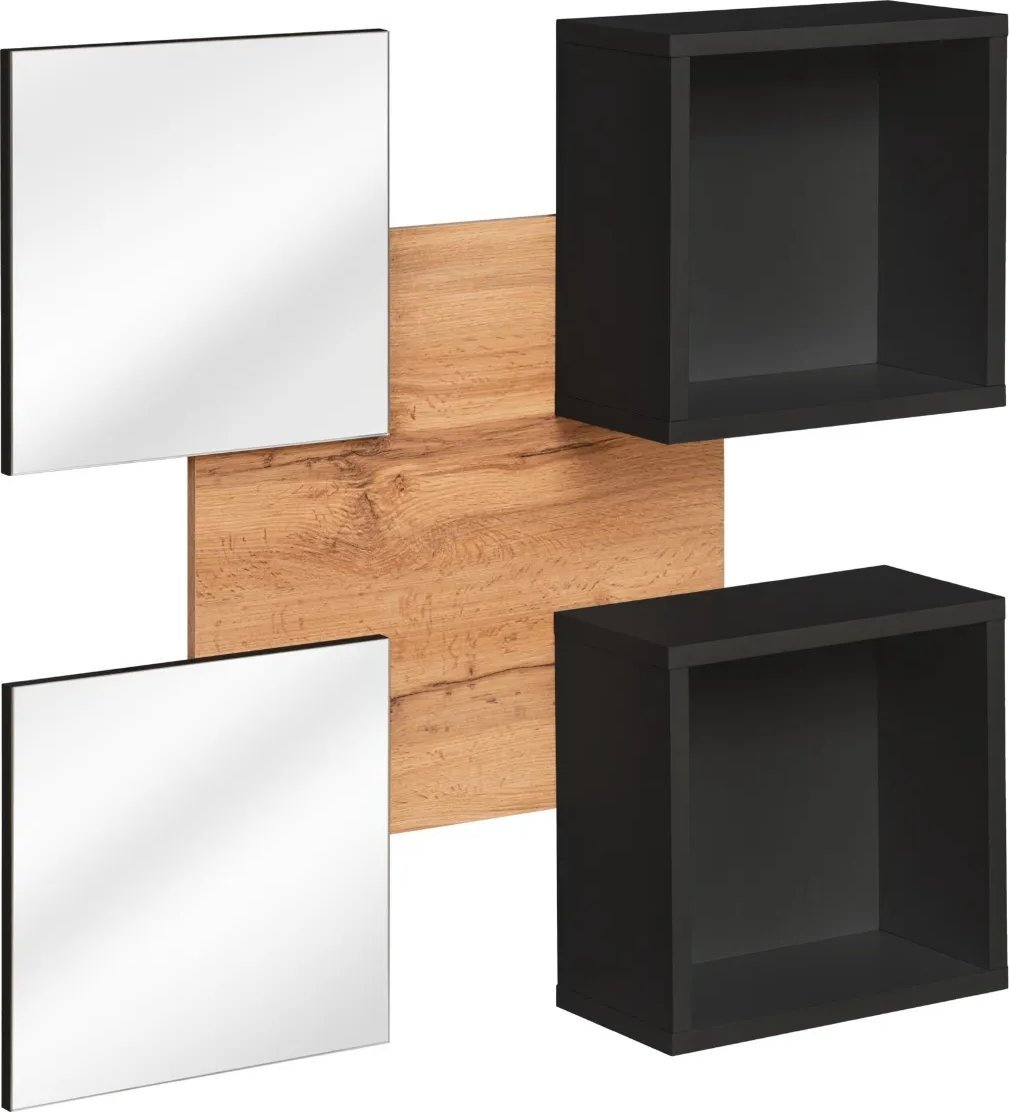 Lustro ASM Meble Lustro do przedpokoju EASY czarne/dąb wotan ASM Meble