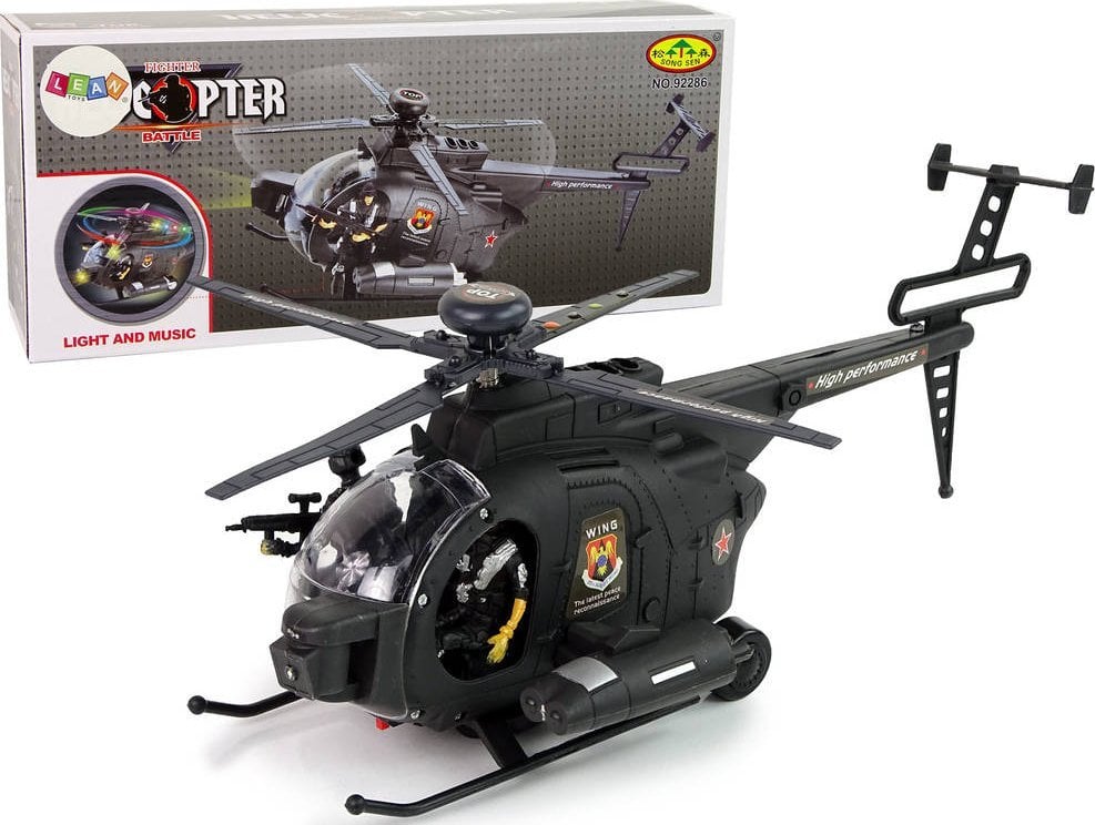 LeanToys Helikopter Wojskowy Skrzydła Światła Na Baterie