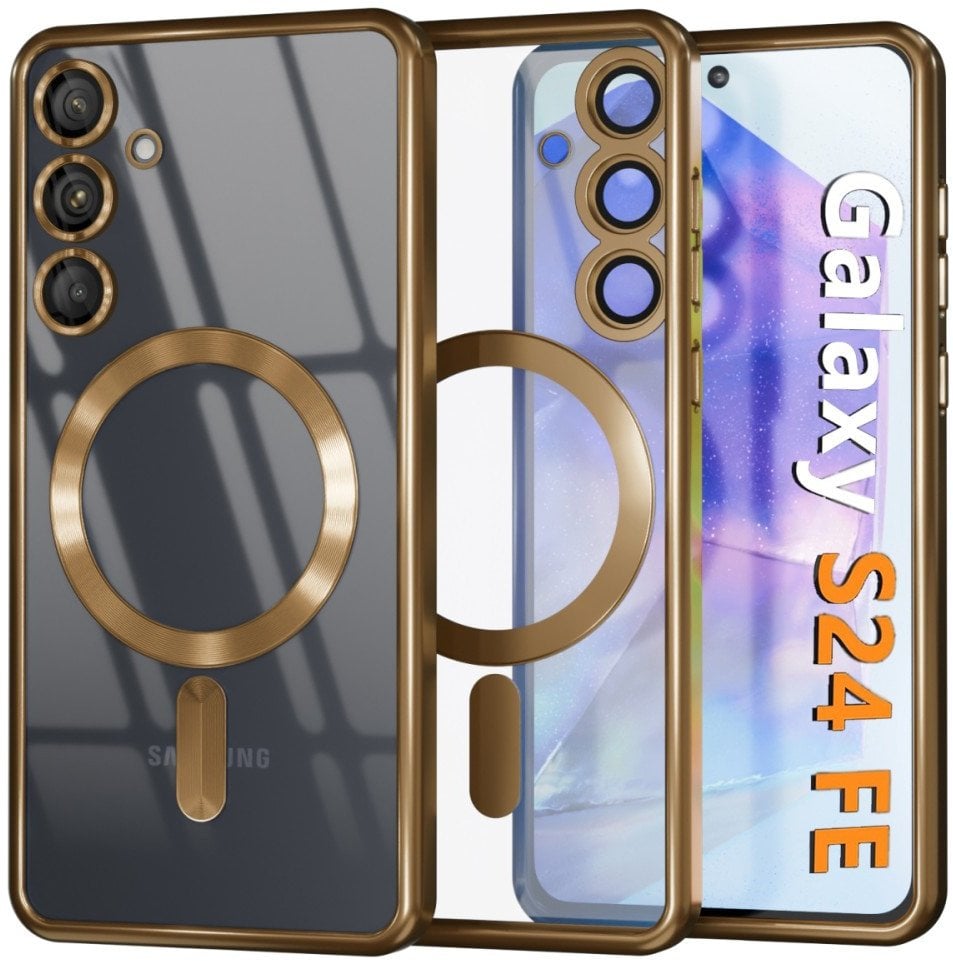 Etui Supero Tpuplating Magsafe do Samsung Galaxy S24 FE, złote