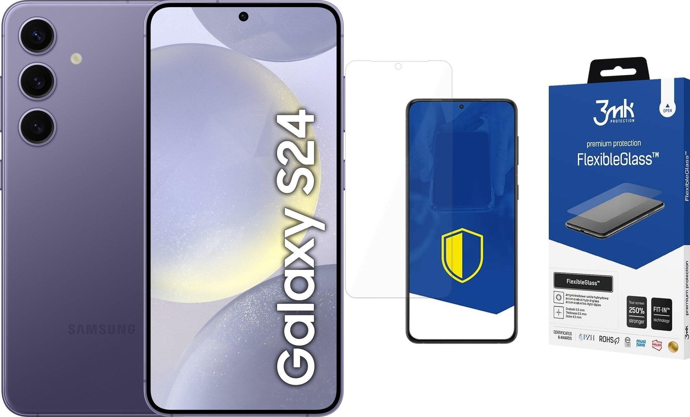 Smartfon Samsung Galaxy S24 5G 8/256GB Fioletowy (SM-S921BZV) + FlexibleGlass