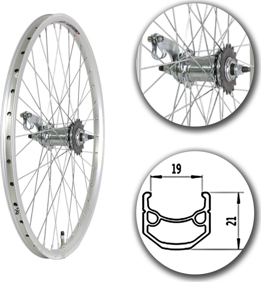 Omnigena Koło tył 24" torpedo Alu srebrne VELO