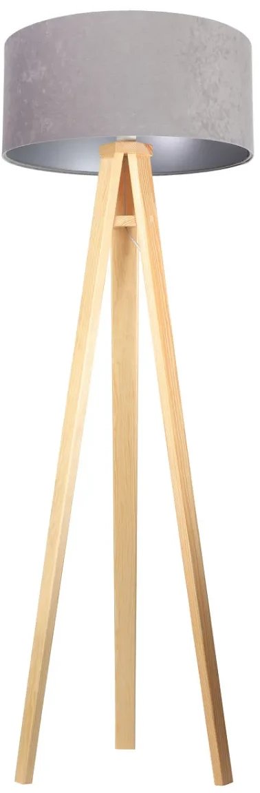 Lampa stojąca HOME 50 szara/srebrna/sosna BPS KONCEPT