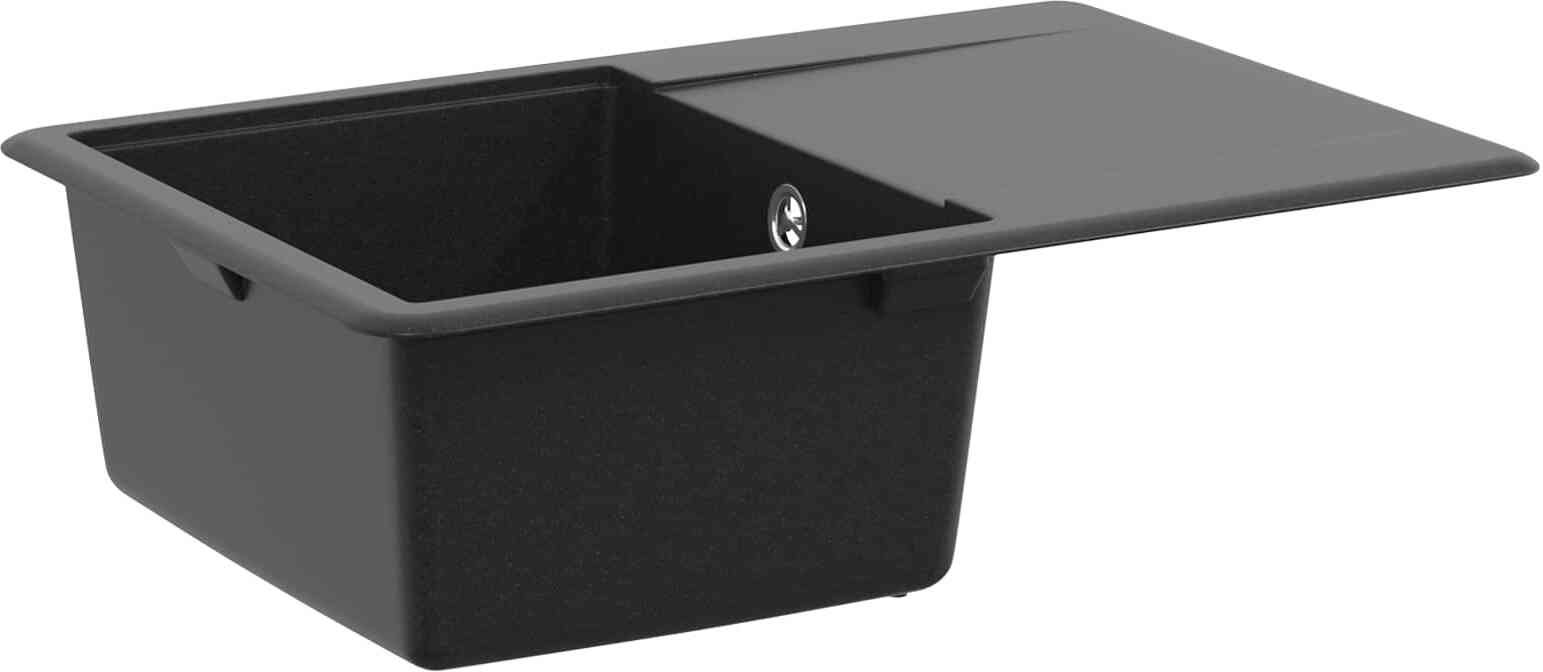 vidaXL Zlew Czarny 670 x 460 mm Granit