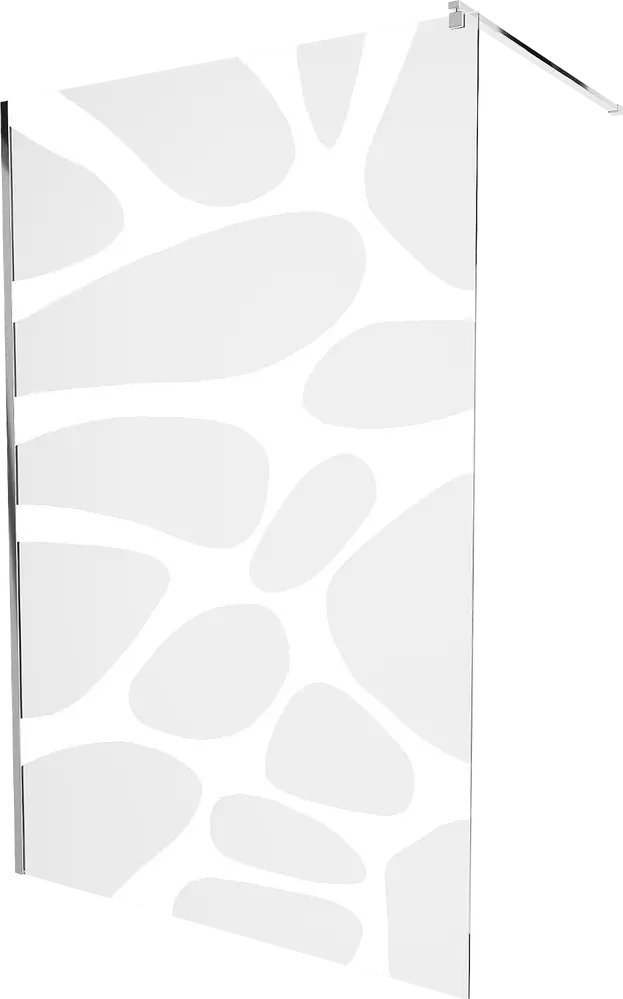 Mexen Mexen Kioto ścianka prysznicowa 140 x 200 cm, transparent/biały wzór 8 mm, chrom - 800-140-101-01-97