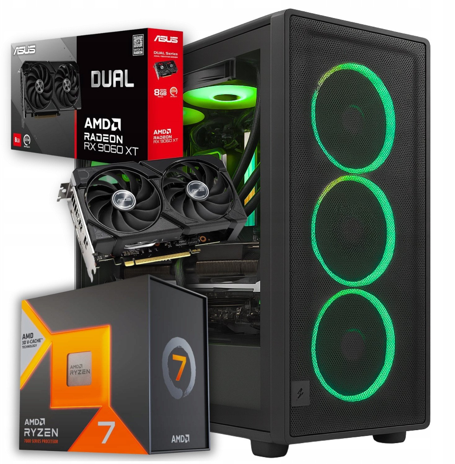 Komputer BSG Raptor V41 AMD Ryzen 7 AMD Radeon RX 9070 XT 64GB DDR5 2000GB SSD Windows 11