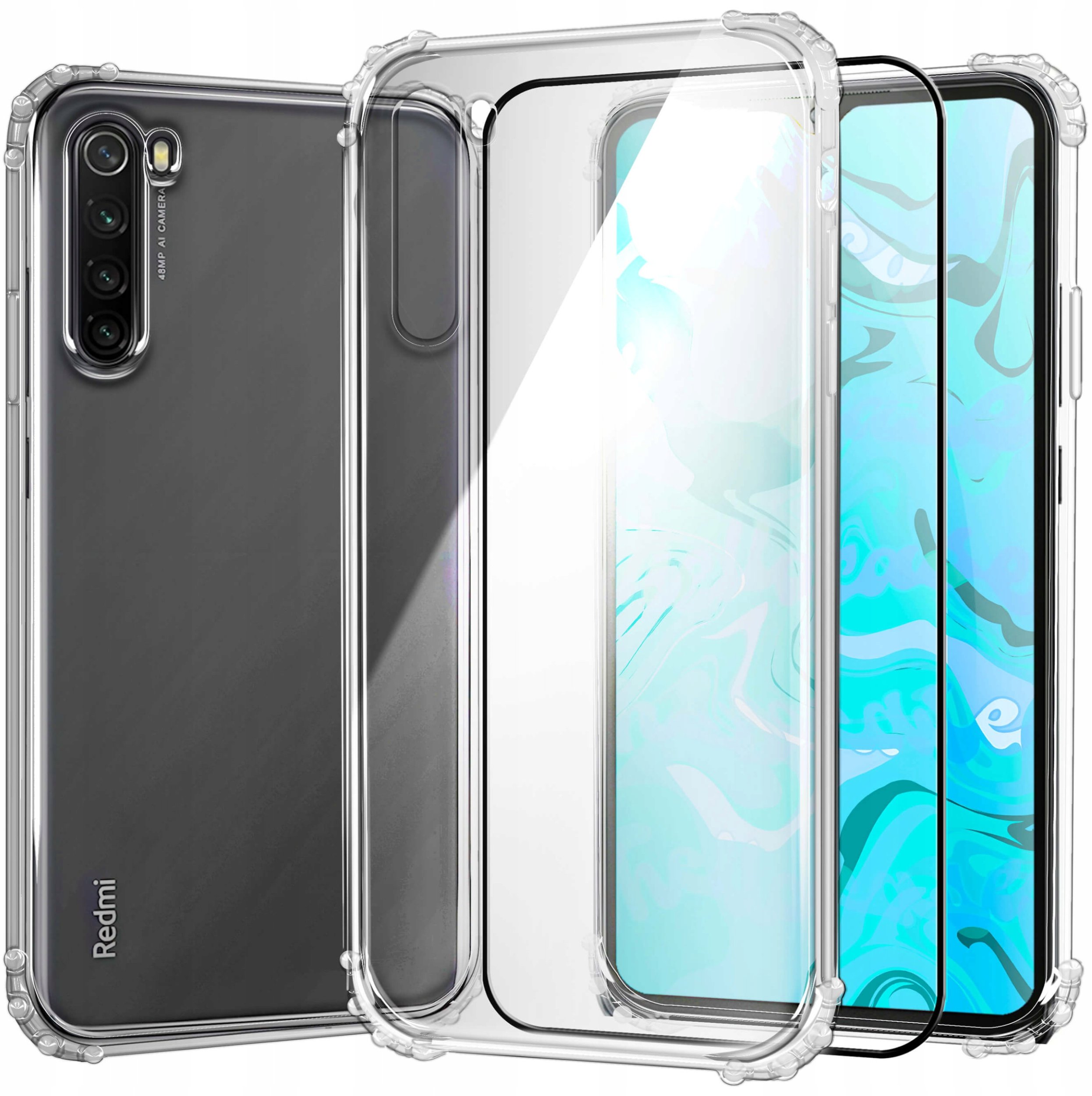 ETUI PANCERNE DO XIAOMI REDMI NOTE 8 | CASE SILIKON SLIM ANTI SHOCK SZKŁO