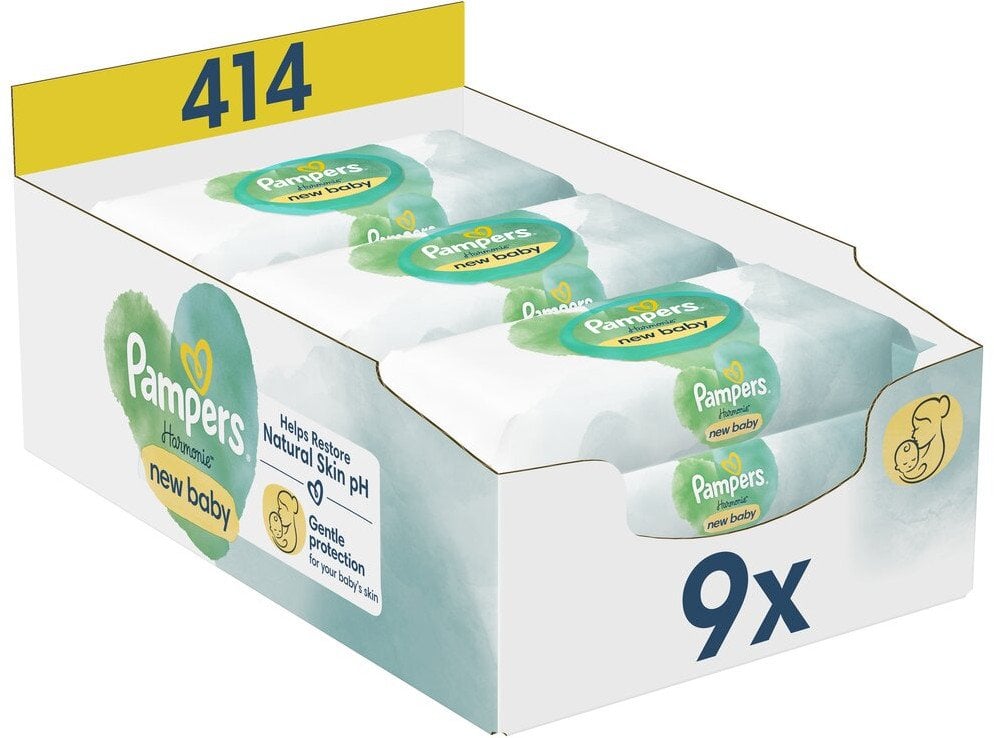 Pampers Chusteczki nawilżane Harmonie New Baby 9x46 szt.
