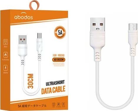 Kabel USB Vega USB-A - microUSB 0.3 m Biały (32026)