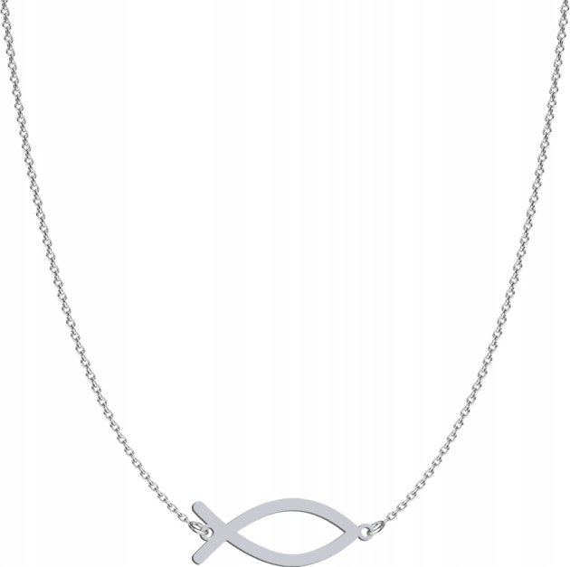 Radziszewska Jewellery Srebrny Naszyjnik RYBA ICHTYS TABLICZKA GRATIS