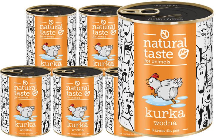 Mokra karma dla psa Natural Taste Kurka Wodna danie z kurczaka zestaw 12 x 800 g